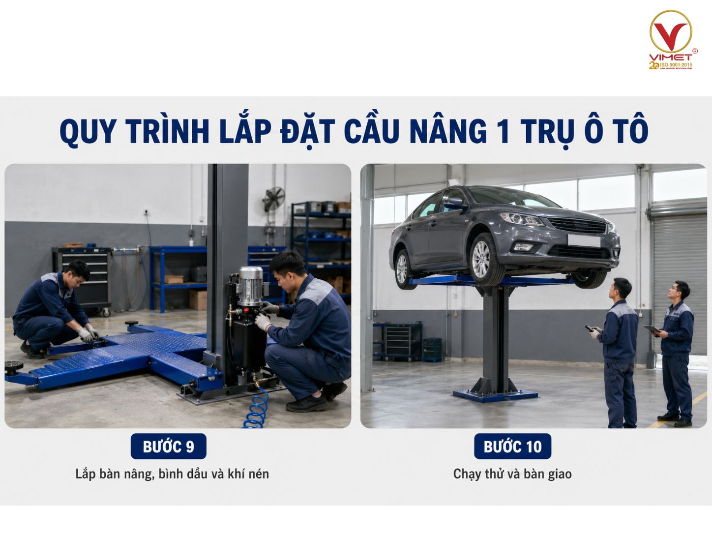 Quy Trình Lắp Đặt Cầu Nâng 1 Trụ 