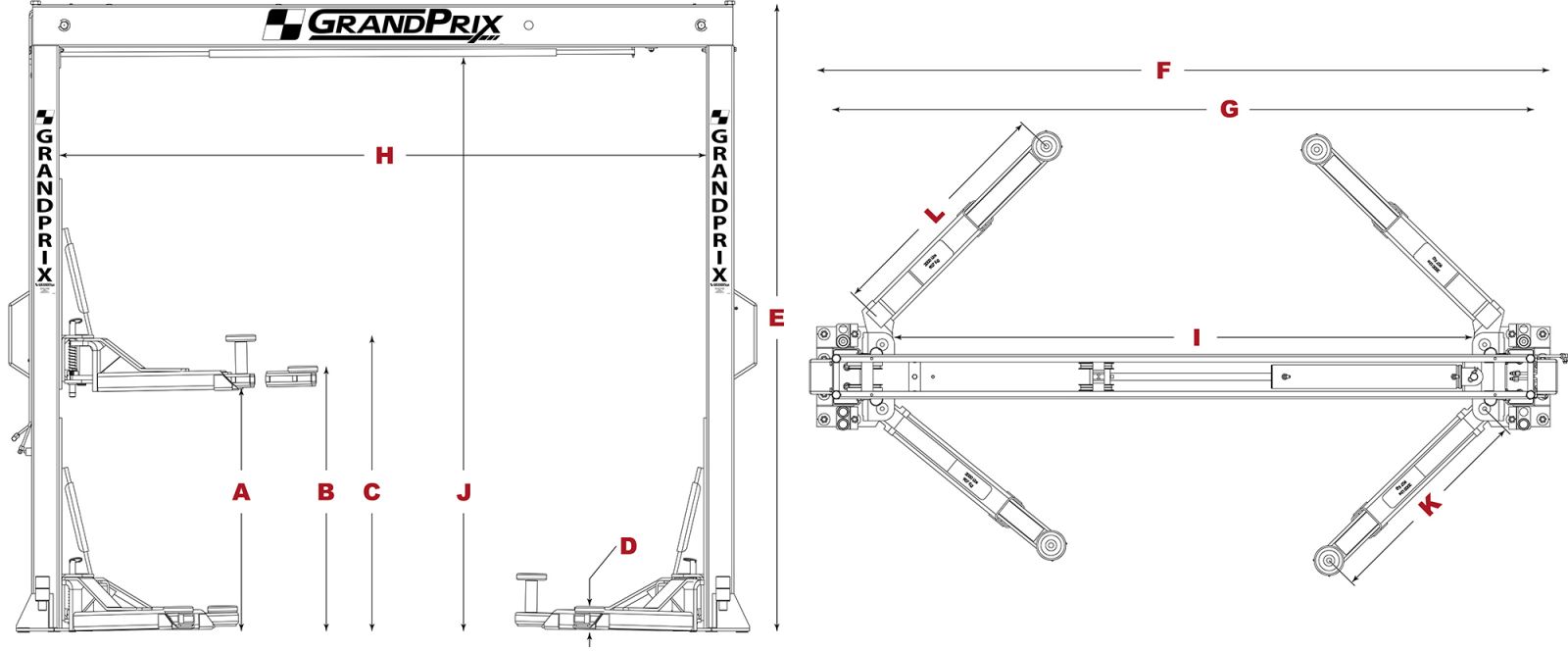 Cầu nâng 2 trụ GP-7LCS