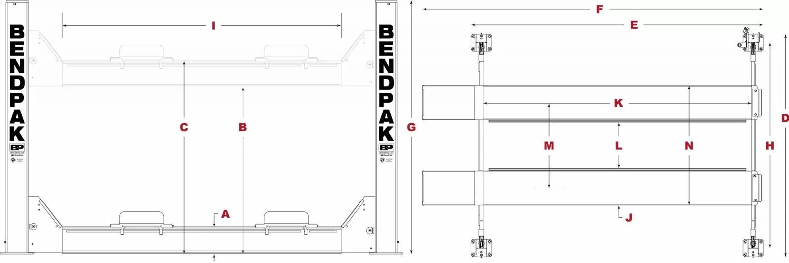 Cầu nâng 4 trụ BENDPAK HDS-27X