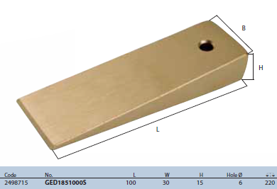 Nêm có lỗ 100x30x15mm Gedore GED1851000S