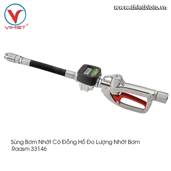 Súng bơm nhớt có đồng hồ đo lượng nhớt bơm Raasm 33146