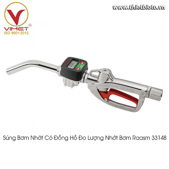 Súng bơm nhớt có đồng hồ đo lượng nhớt bơm Raasm 33148