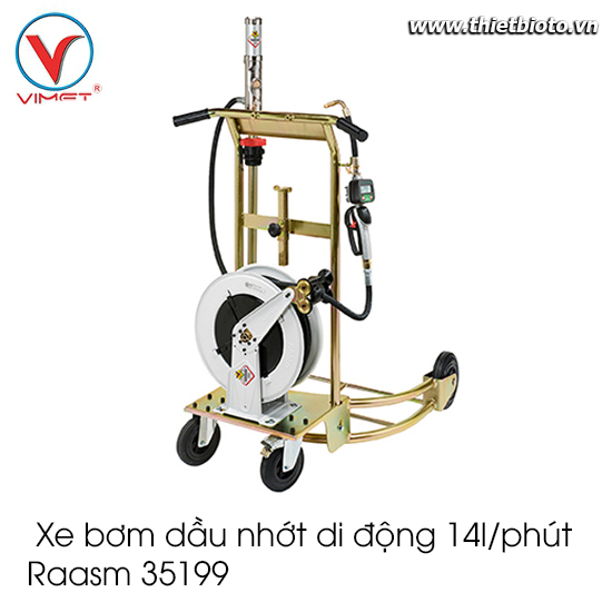 Trụ bơm nhớt di động có đồng hồ đo lưu lượng 14 lít/phút Raasm 35199