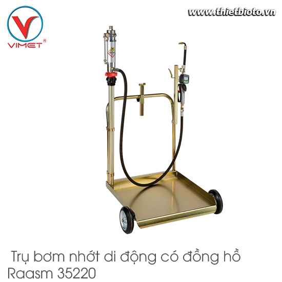 Trụ bơm nhớt di động có đồng hồ đo lưu lượng 20 lít/phút Raasm 35220