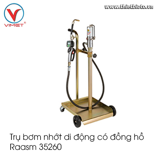 Trụ bơm nhớt di động có đồng hồ đo lưu lượng 20 lít/phút Raasm 35260