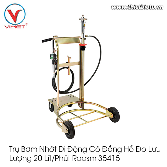 Trụ bơm nhớt di động có đồng hồ đo lưu lượng 20 lít/phút Raasm 35415