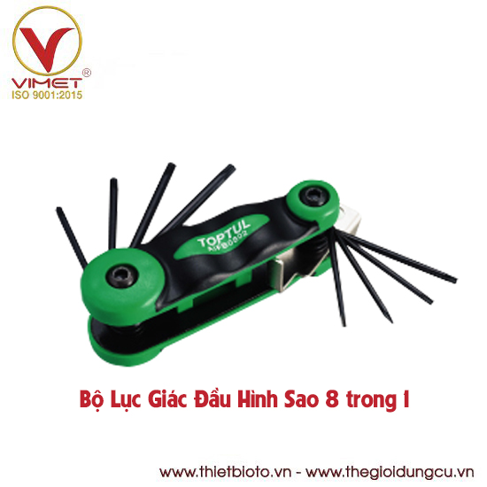 Bộ Lục Giác Đầu Hình Sao 8 trong 1 TOPTUL AIFB0802