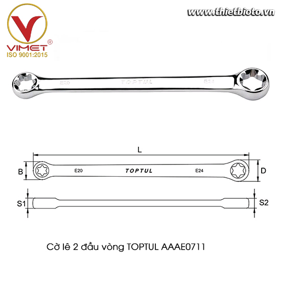 Cờ lê 2 đầu vòng TOPTUL AAAE0711