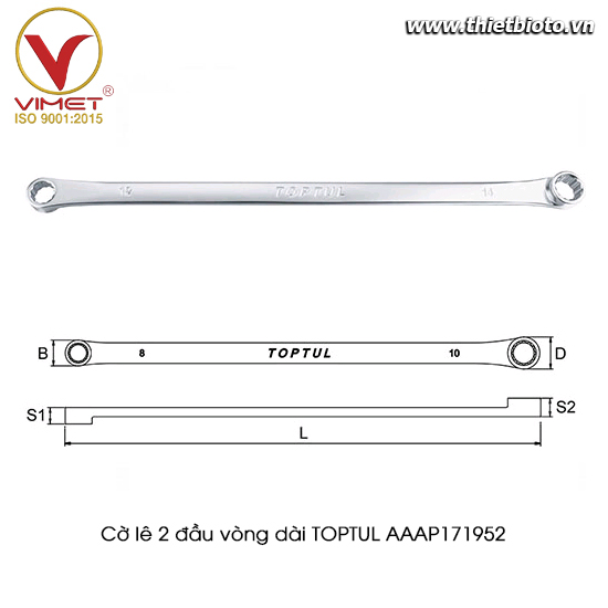 Cờ lê 2 đầu vòng dài TOPTUL AAAP171952