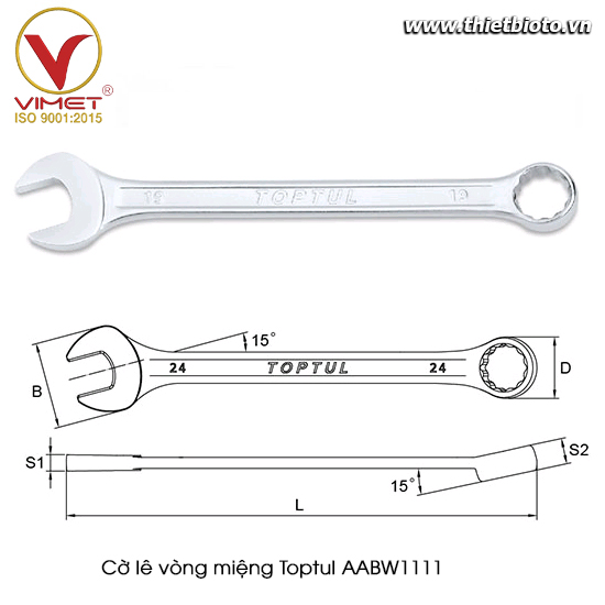 Cờ lê vòng miệng Toptul AABW1111