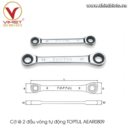 Cờ lê 2 đầu vòng tự động TOPTUL AEAR0809