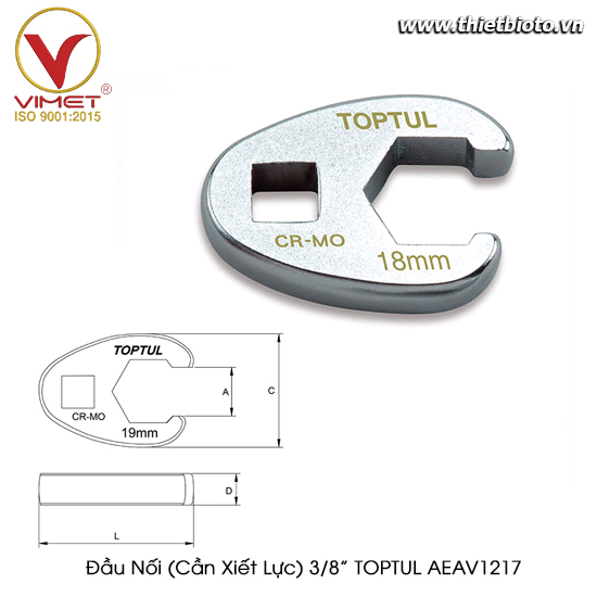 Đầu Nối (Cần Xiết Lực) 3/8” TOPTUL AEAV1217