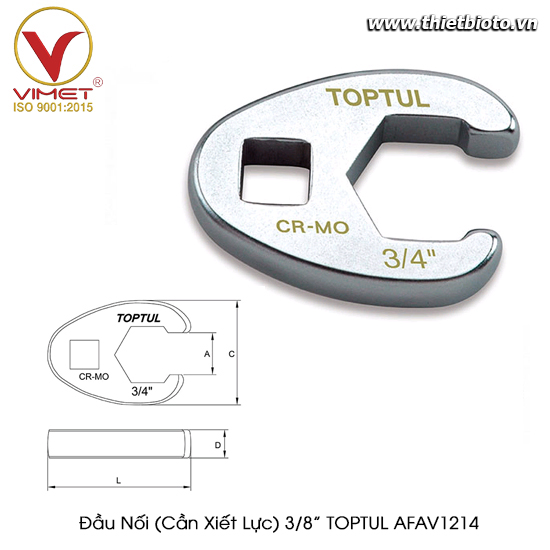 Đầu Nối (Cần Xiết Lực) 3/8” TOPTUL AFAV1214