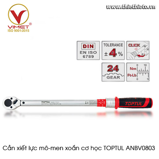 Cần xiết lực mô-men xoắn cơ học TOPTUL ANBV0803