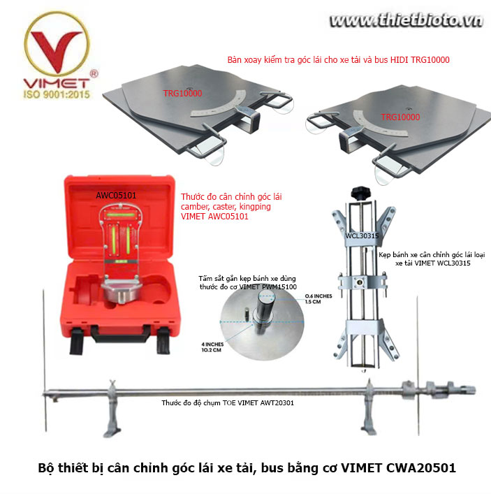 Bộ thiết bị cân chỉnh góc lái xe tải, bus bằng cơ CWA20501