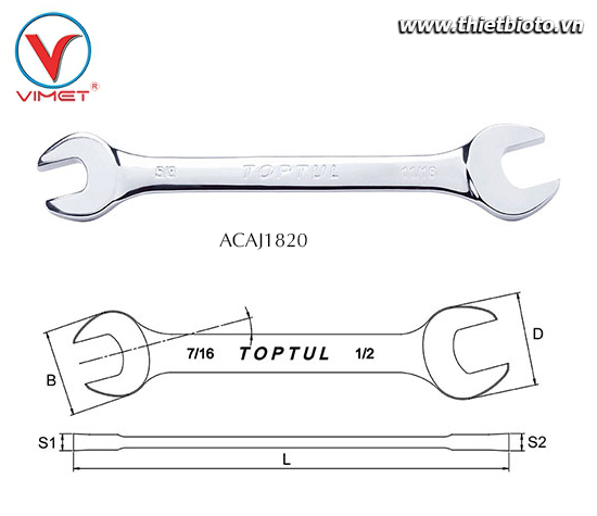 Cờ lê 2 đầu miệng Toptul ACAJ1820