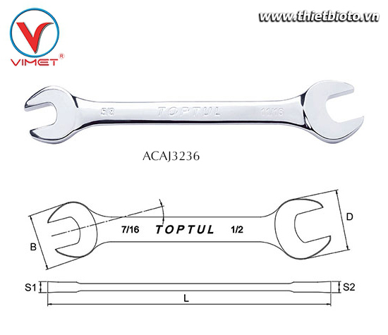 Cờ lê 2 đầu miệng ACAJ3236