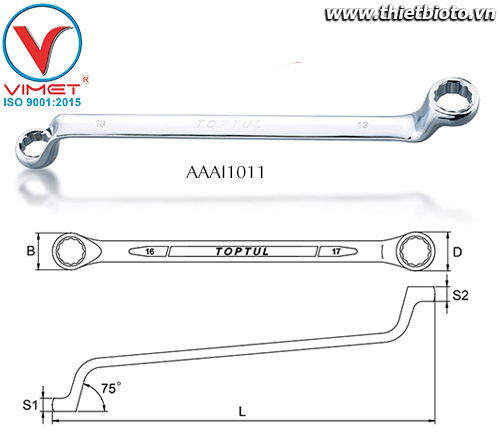 Cờ lê 2 đầu vòng Toptul AAAI1011