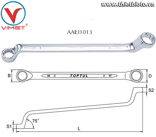 Cờ lê 2 đầu vòng Toptul AAEI1013