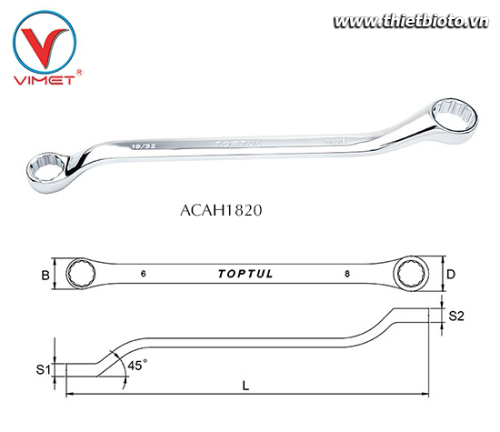 Cờ lê 2 đầu vòng Toptul ACAH1820