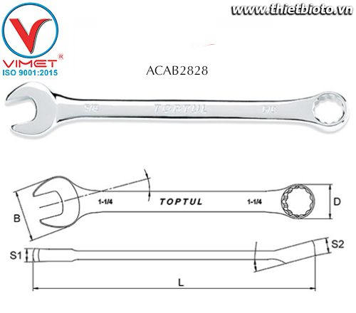 Cờ lê đầu vòng miệng Toptul ACAB2828