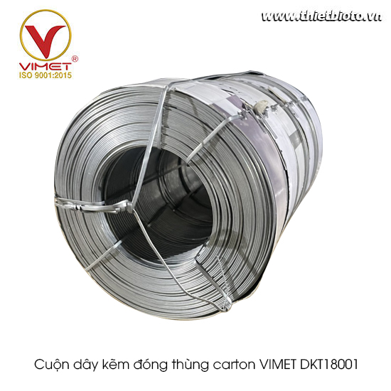 Cuộn dây kẽm đóng thùng carton VIMET DKT18001