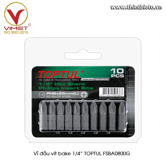 Vỉ đầu vít bake 1/4” TOPTUL FSBA0800G