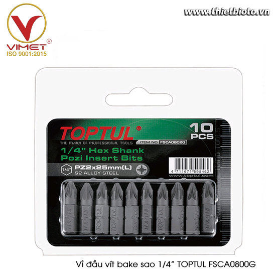 Vỉ đầu vít bake sao 1/4” TOPTUL FSCA0800G