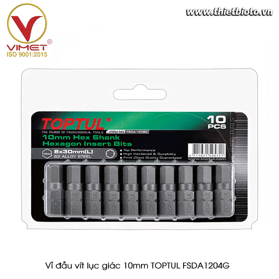 Vỉ đầu vít lục giác 10mm TOPTUL FSDA1204G