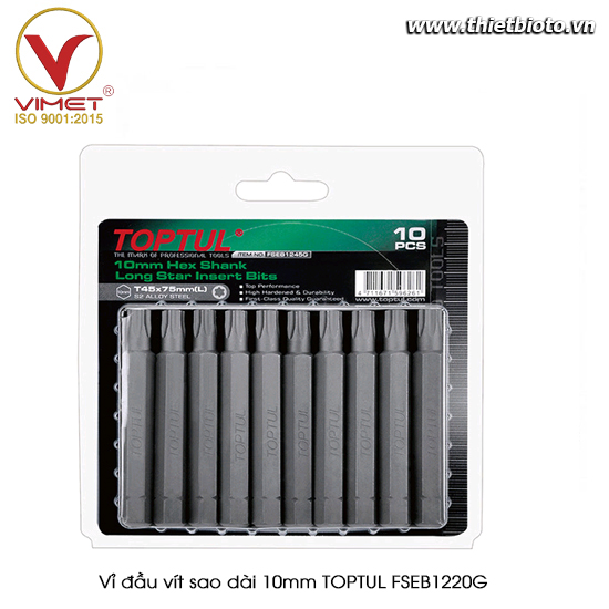 Vỉ đầu vít sao dài 10mm TOPTUL FSEB1220G