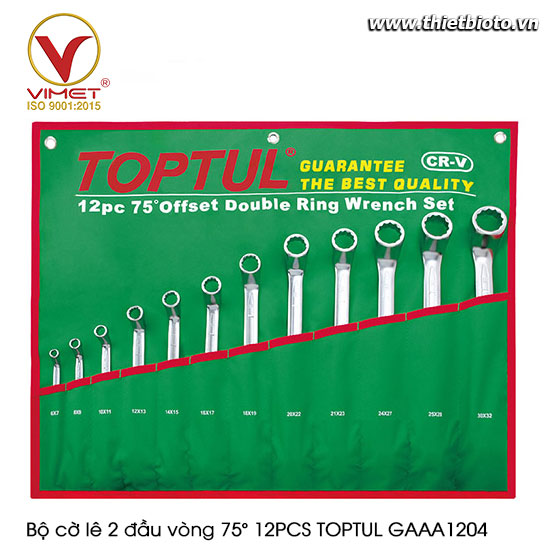 Bộ cờ lê 2 đầu vòng 75° 12PCS TOPTUL GAAA1204