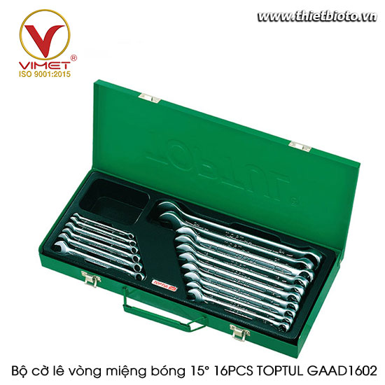 Bộ cờ lê vòng miệng bóng 15° 16PCS TOPTUL GAAD1602