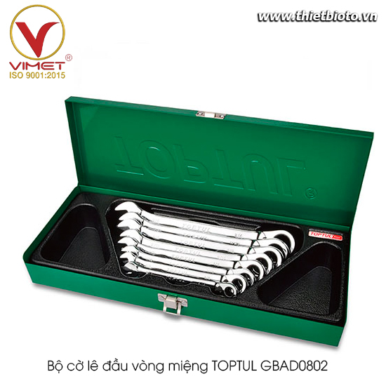 Bộ cờ lê đầu vòng miệng TOPTUL GBAD0802