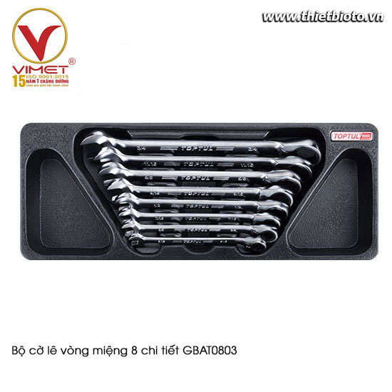 Bộ cờ lê vòng miệng 8 chi tiết TOPTUL GBAT0803