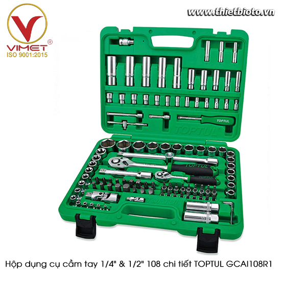 Bộ dụng cụ chuyên nghiệp 108 chi tiết đầu 1/4