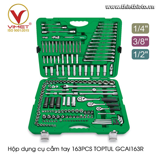 Bộ dụng cụ cầm tay 163pcs TOPTUL GCAI163R