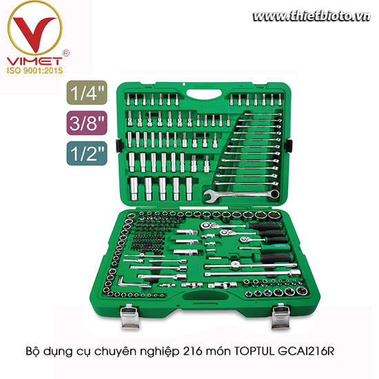 Bộ dụng cụ chuyên nghiệp 216 món TOPTUL GCAI216R