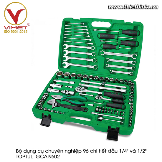 Bộ dụng cụ chuyên nghiệp 96 chi tiết đầu 1/4