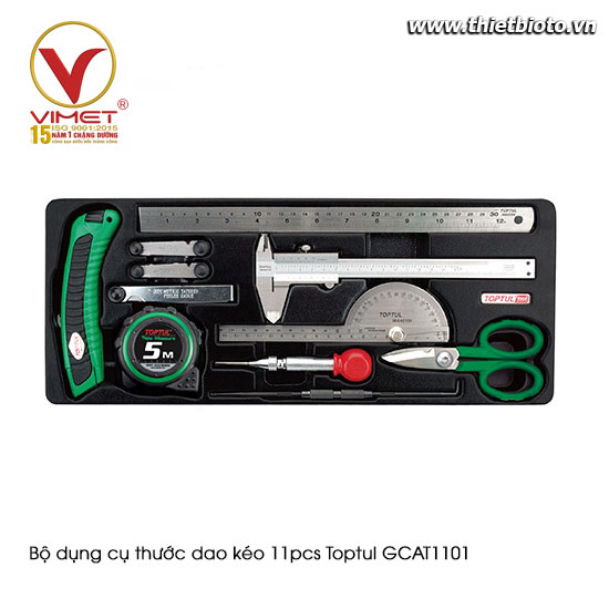 Bộ dụng cụ thước dao kéo 11pcs Toptul GCAT1101