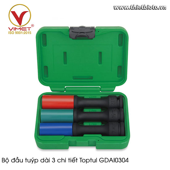 Bộ đầu tuýp dài 3 chi tiết Toptul GDAI0304