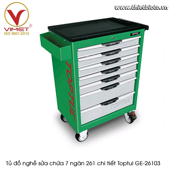 Tủ đồ nghề sửa chữa 7 ngăn 261 chi tiết Toptul GE-26103