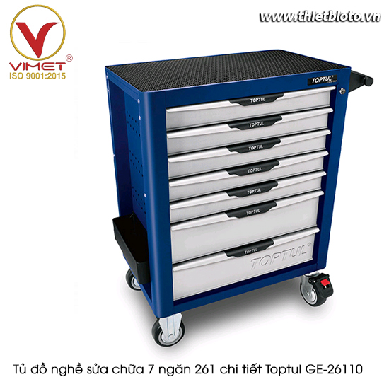 Tủ đồ nghề sửa chữa 7 ngăn 261 chi tiết Toptul GE-26110