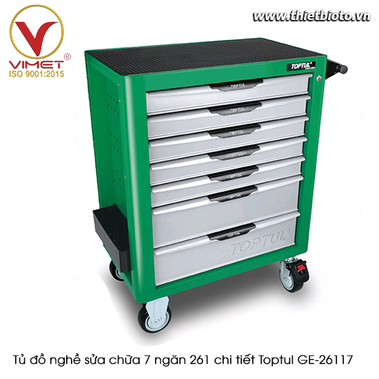 Tủ đồ nghề sửa chữa 7 ngăn 261 chi tiết Toptul GE-26117