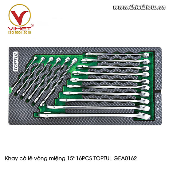 Khay cờ lê vòng miệng 15° 16PCS TOPTUL GEA0162