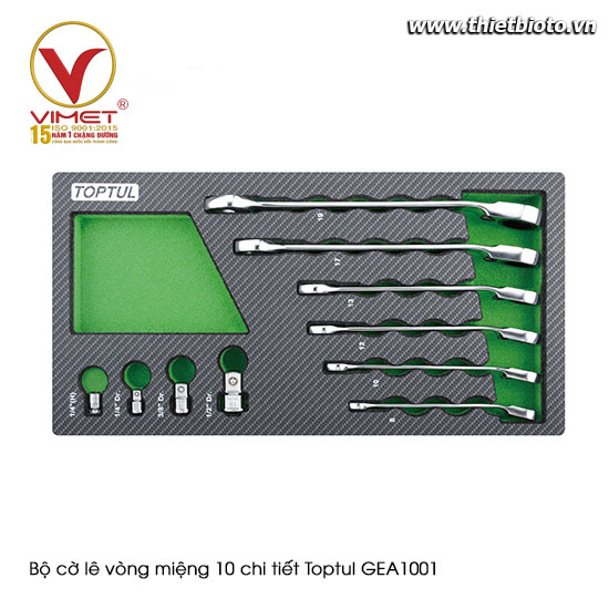 Bộ cờ lê vòng miệng 10 chi tiết Toptul GEA1001