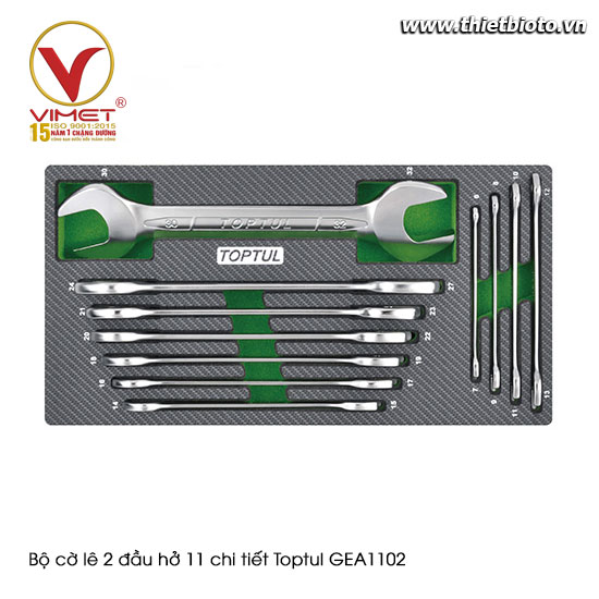 Bộ cờ lê 2 đầu hở 11 chi tiết Toptul GEA1102