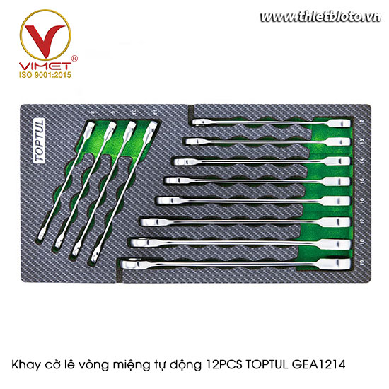 Khay cờ lê vòng miệng tự động 12PCS TOPTUL GEA1214