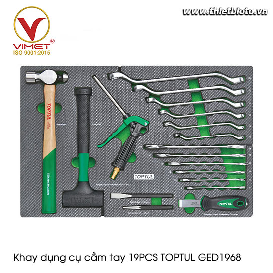 Khay dụng cụ cầm tay 19pcs TOPTUL GED1968