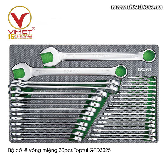 Bộ cờ lê vòng miệng 30pcs Toptul GED3025