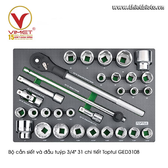 Bộ cần siết và đầu tuýp 3/4